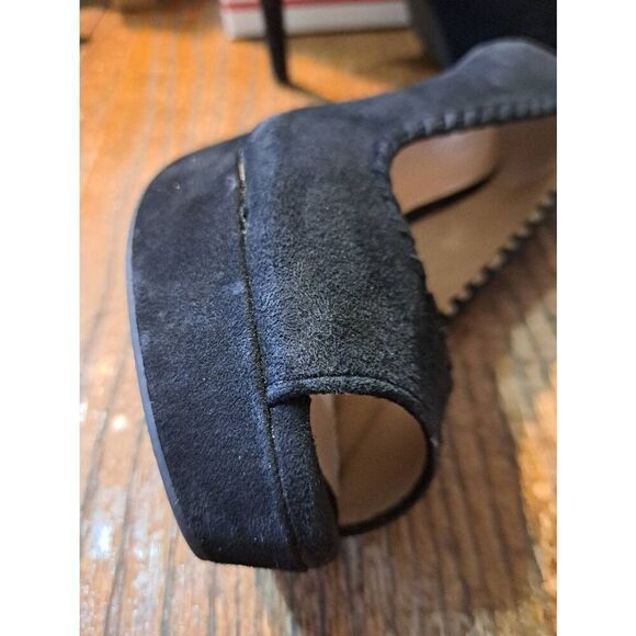 Sz 9 Antonio Melani Black Peep Toe Platform High Heel Stiletto Pump Dress Shoes - Picture 8 of 9